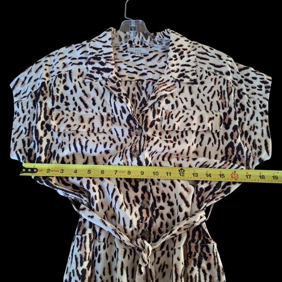 Joie Jumpsuit Jailee Leopard Print Small Relaxed Fit Cropped Hem Tie Belt - Picture 10 of 13